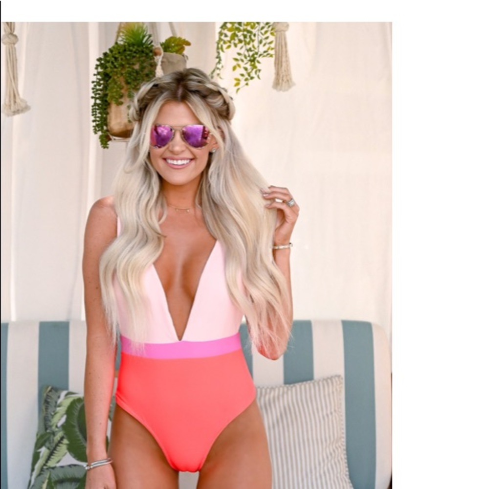 Sitting Pretty Poolside Color block Swimsuit